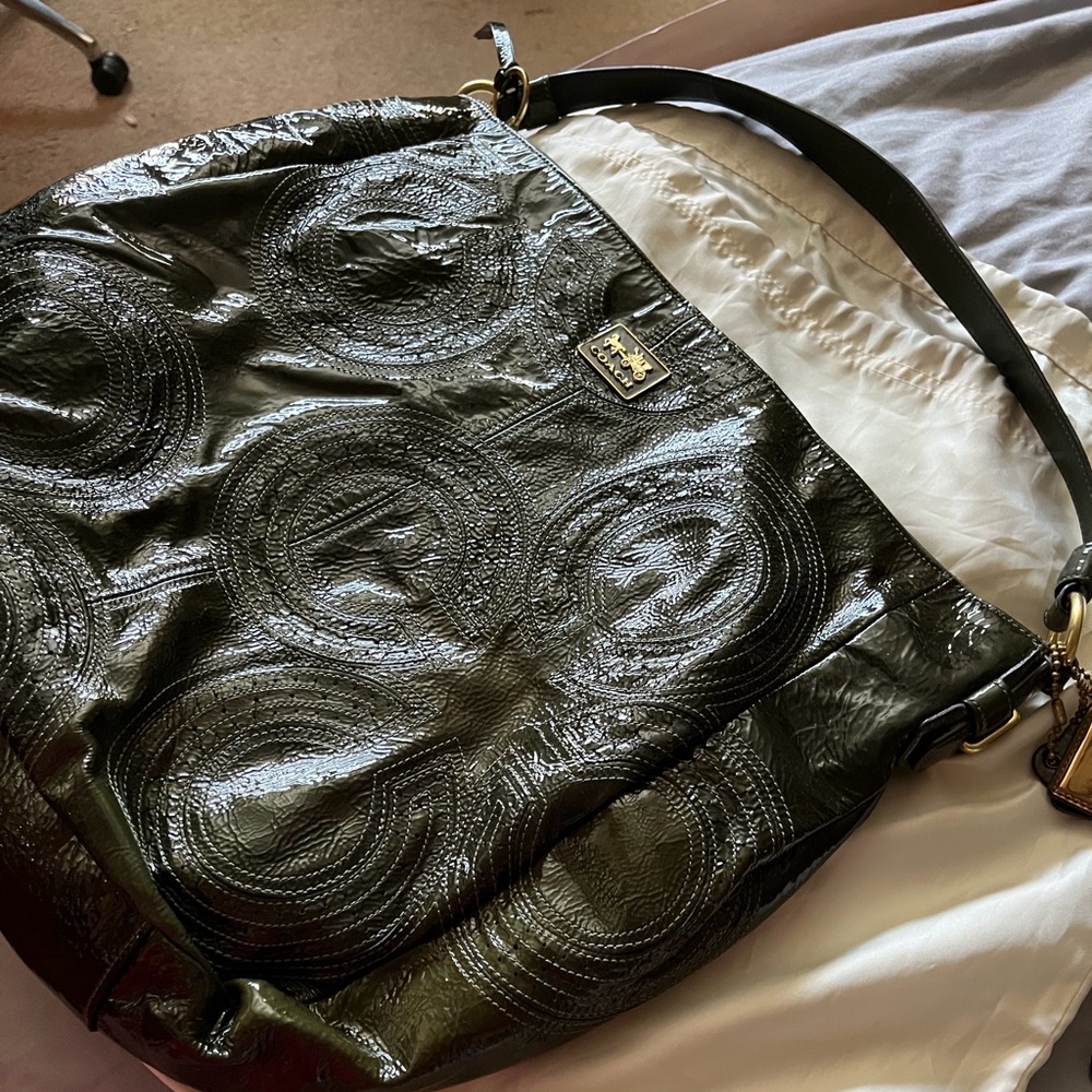 Coach hobo green bag embellished C’s beautiful